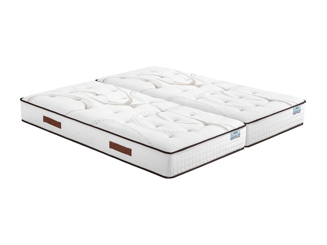 Matelas 2x90x200 Repere - Ressorts ensachés - Hauteur 26 cm - Soutien ferme