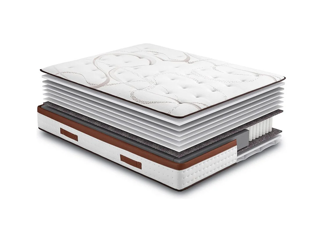 Matelas 2x90x200 Recif - Ressorts - Hauteur 30 cm - Soutien ferme et progressif