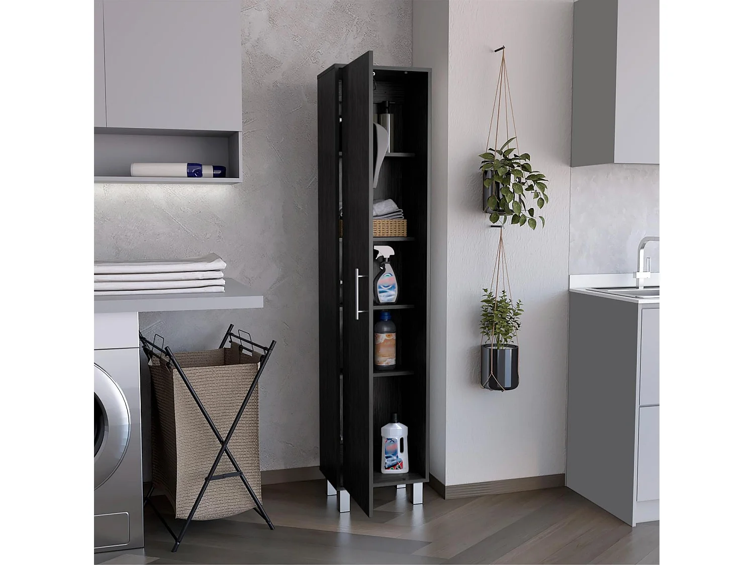 TUHOME CONCEPT Armadio multiuso Laska da 180 cm, rovere grigio