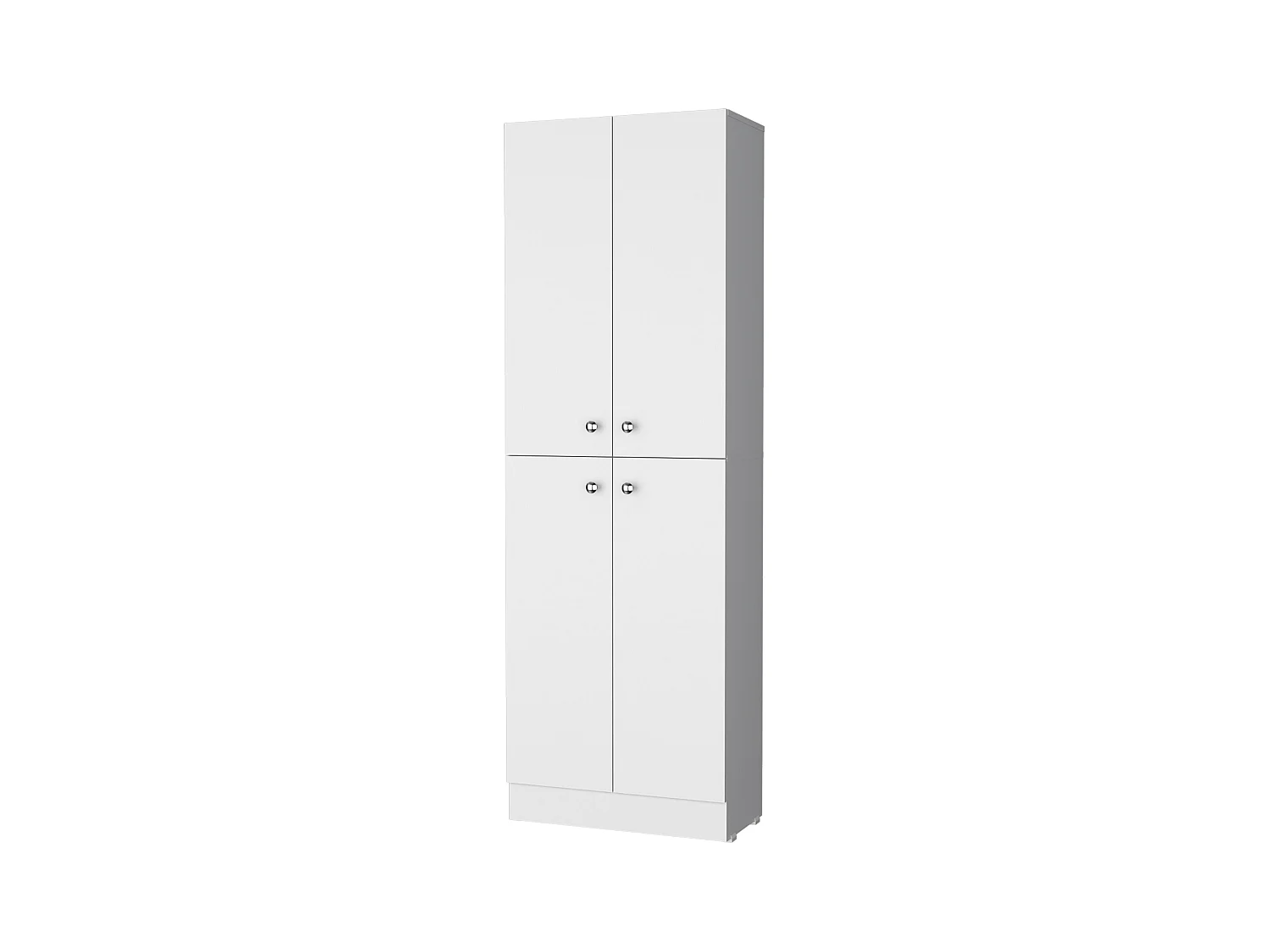 TUHOME Armoire de Rangement Cameron avec 4 Portes et 5 Étagères Cachées, Blanc