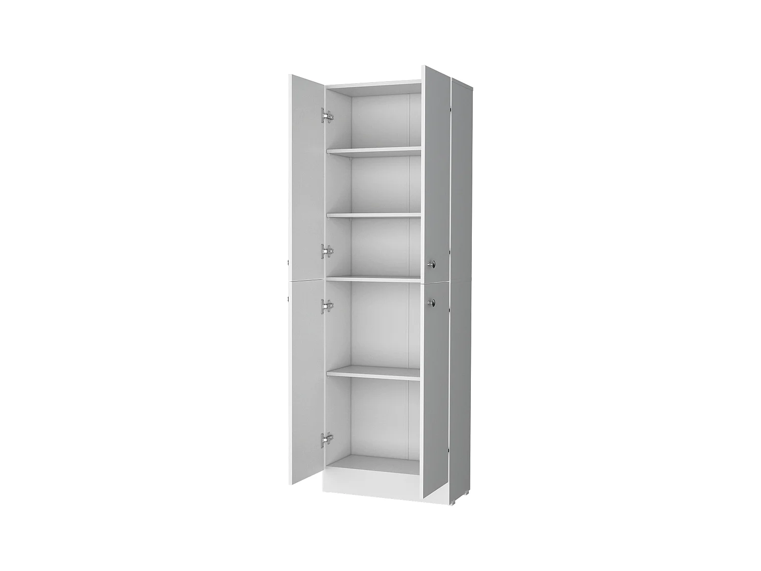 TUHOME Armoire de Rangement Cameron avec 4 Portes et 5 Étagères Cachées, Blanc