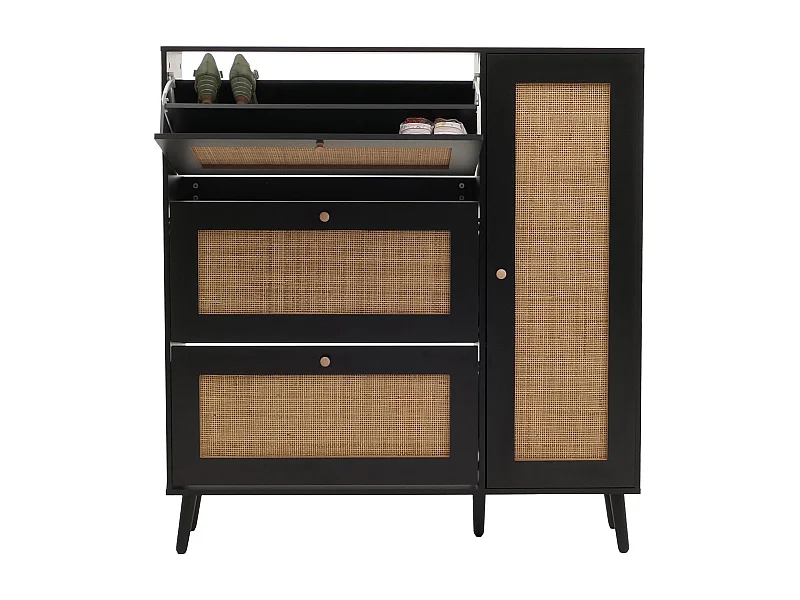 Rieten schoenenrek MCW-M37,  zwart