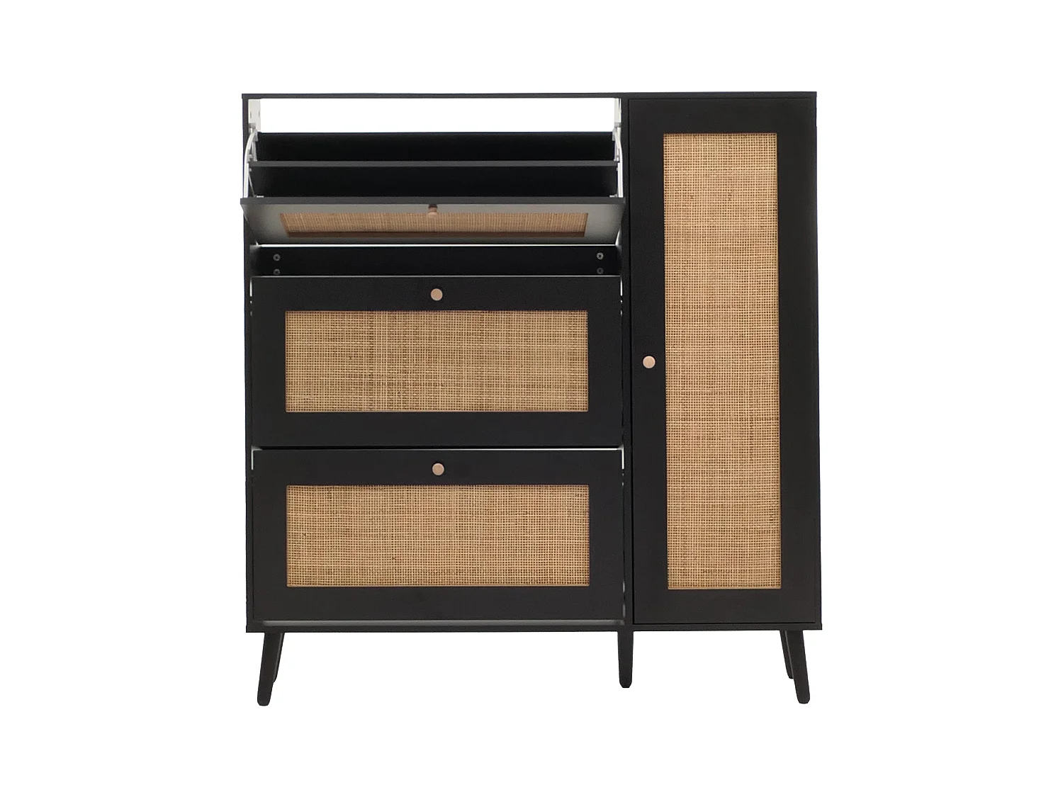 Porta-sapatos de rotim MCW-M37,  preto