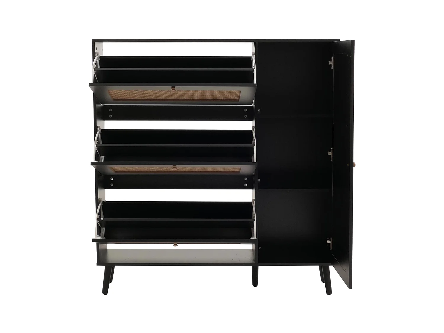 Porta-sapatos de rotim MCW-M37,  preto