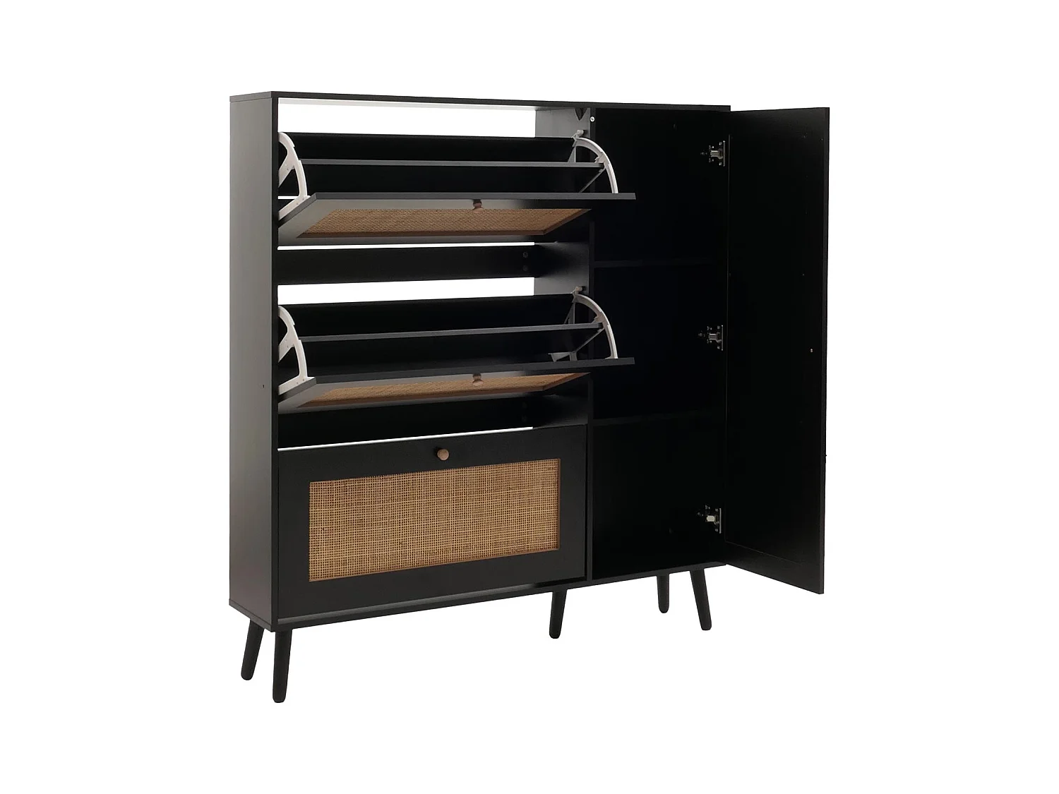 Porta-sapatos de rotim MCW-M37,  preto