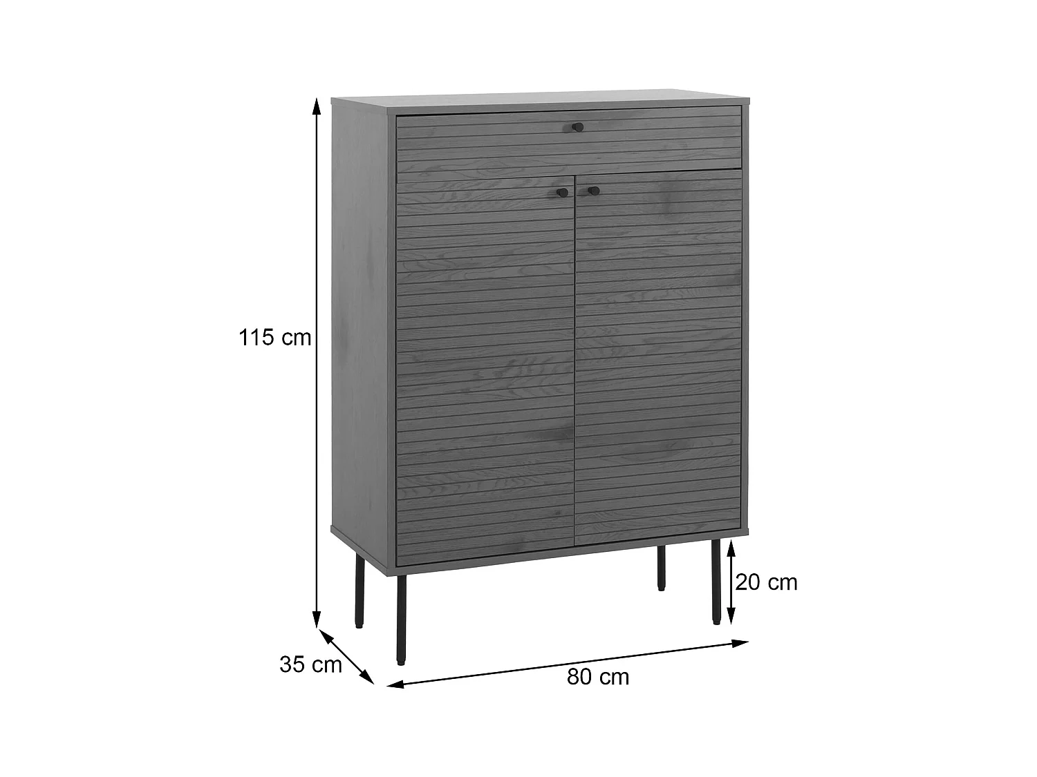 Scarpiera MCW-N78, mobile portascarpe, stile scandinavo metallo legno melamina MVG 115x80x35cm ~ marrone scuro