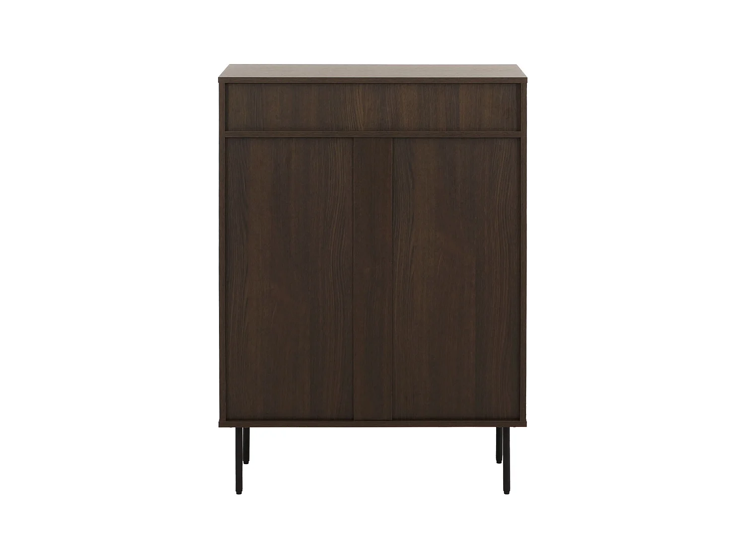 Scarpiera MCW-N78, mobile portascarpe, stile scandinavo metallo legno melamina MVG 115x80x35cm ~ marrone scuro