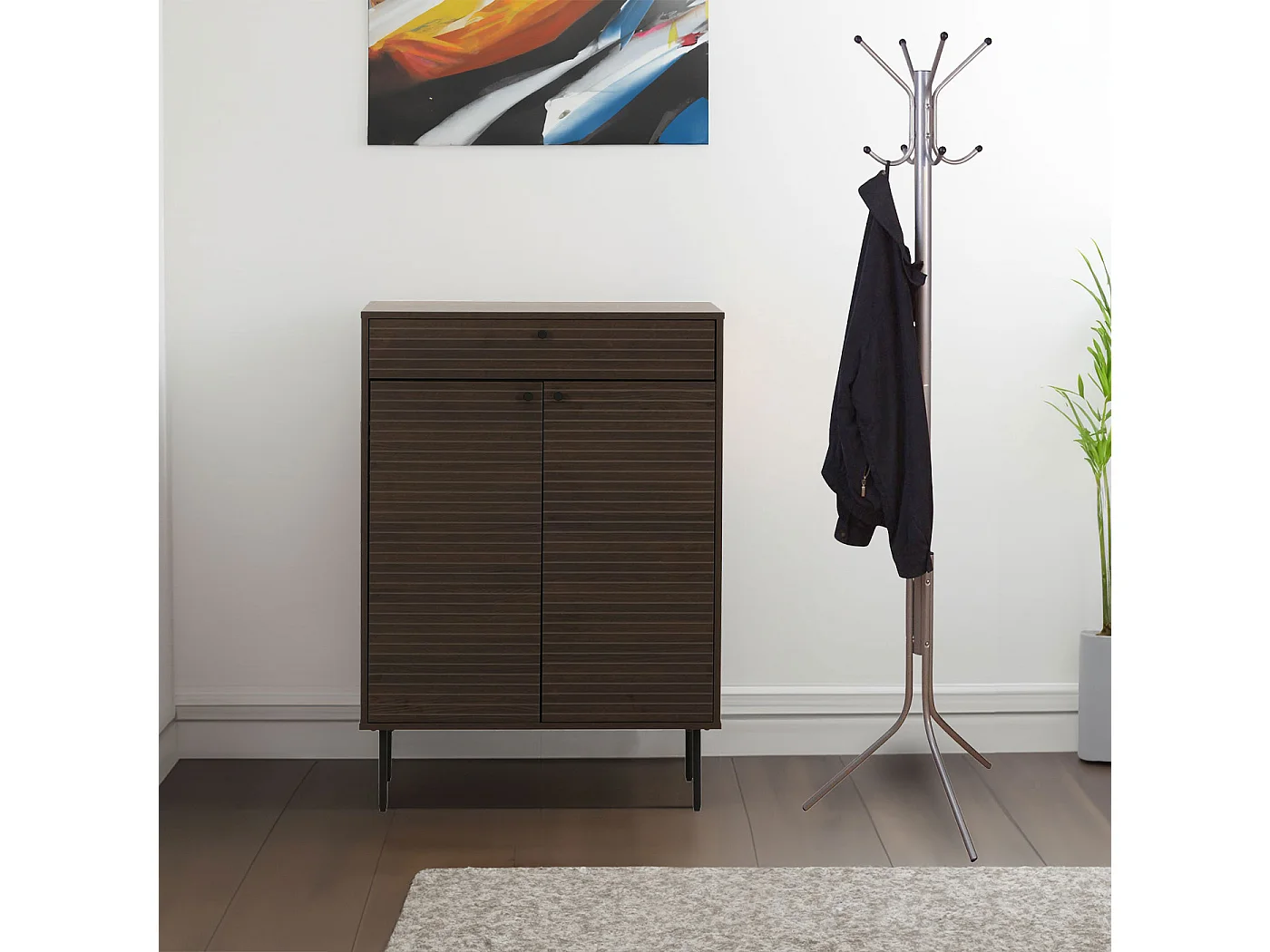 Armoire à chaussures MCW-N78,  brun foncé