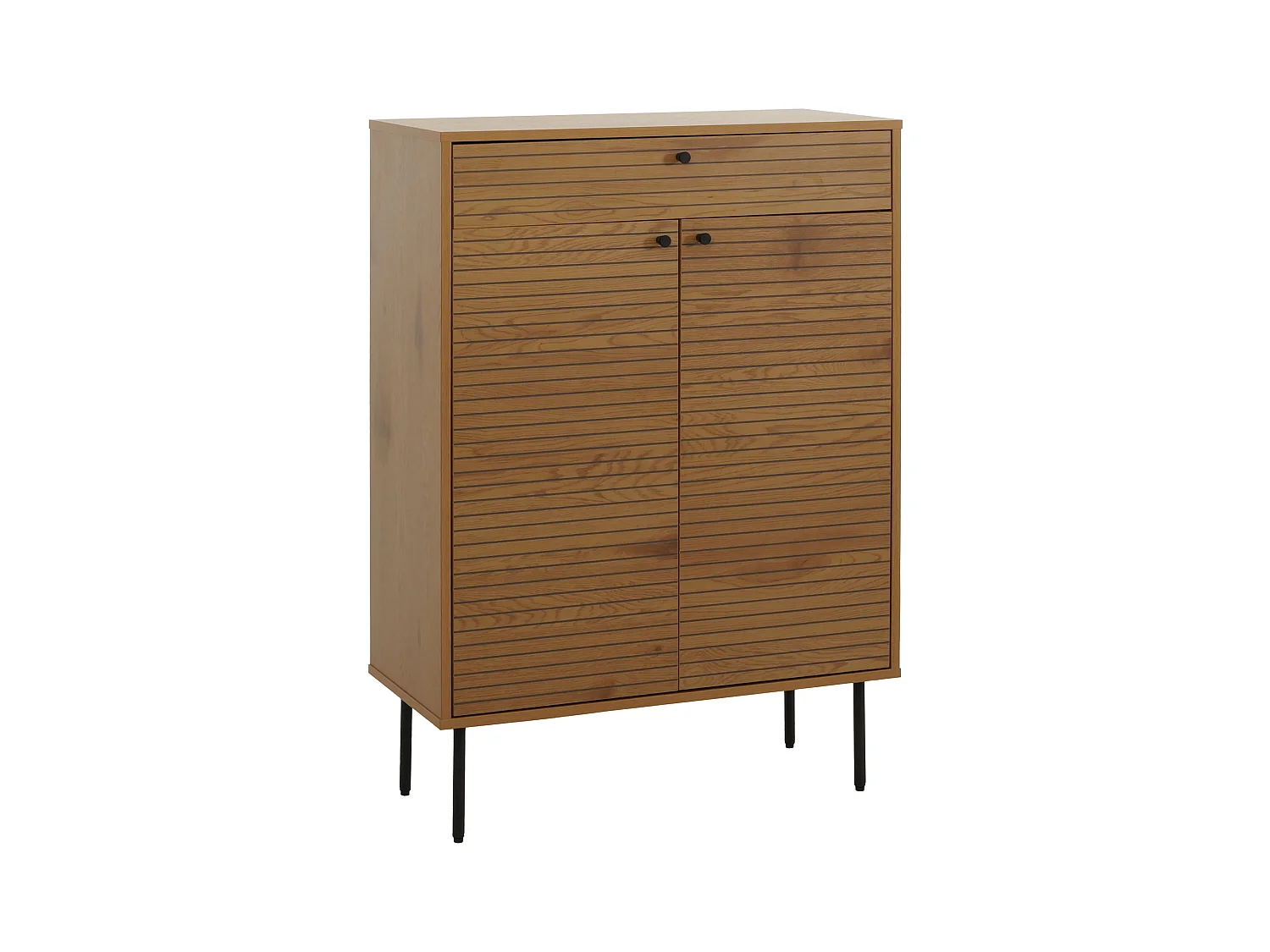 Scarpiera MCW-N78, mobile portascarpe, stile scandinavo metallo legno melamina MVG 115x80x35cm ~ naturale