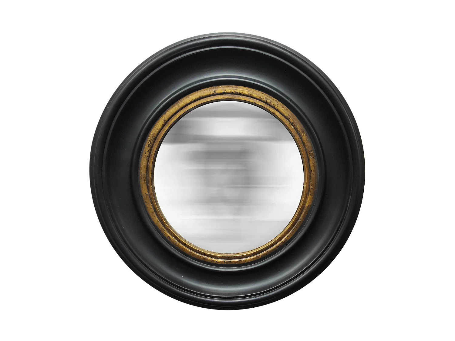 Miroir convexe noir doré 25.5cm int et 40.5cm ext