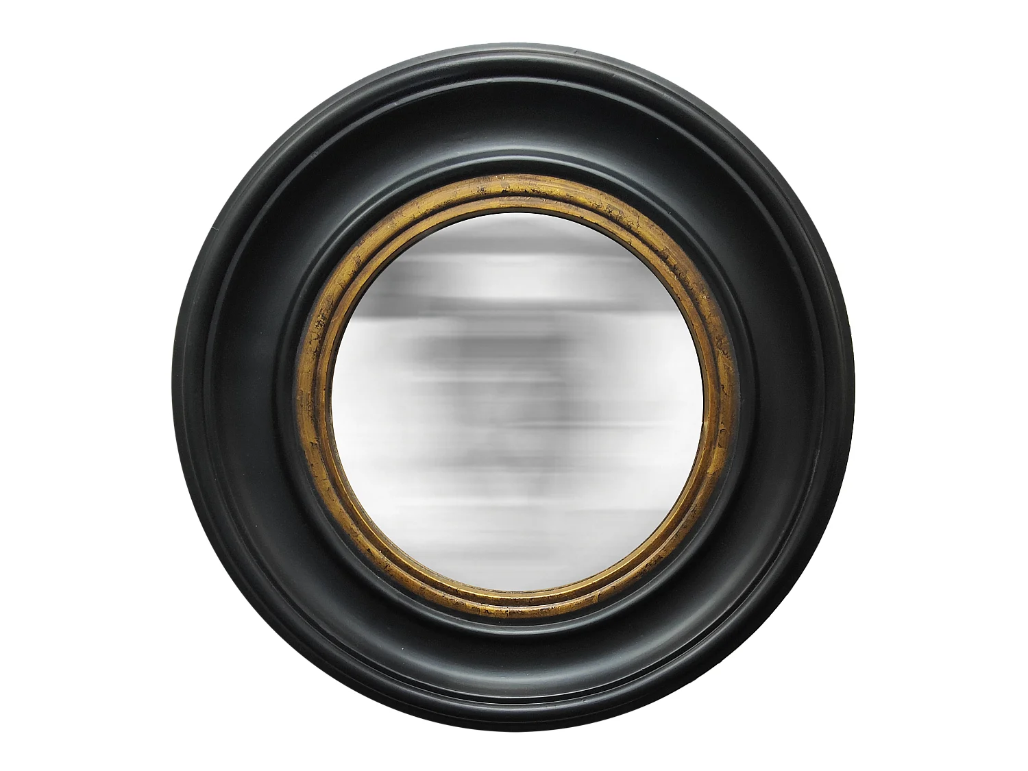 Miroir convexe noir doré 25.5cm int et 40.5cm ext