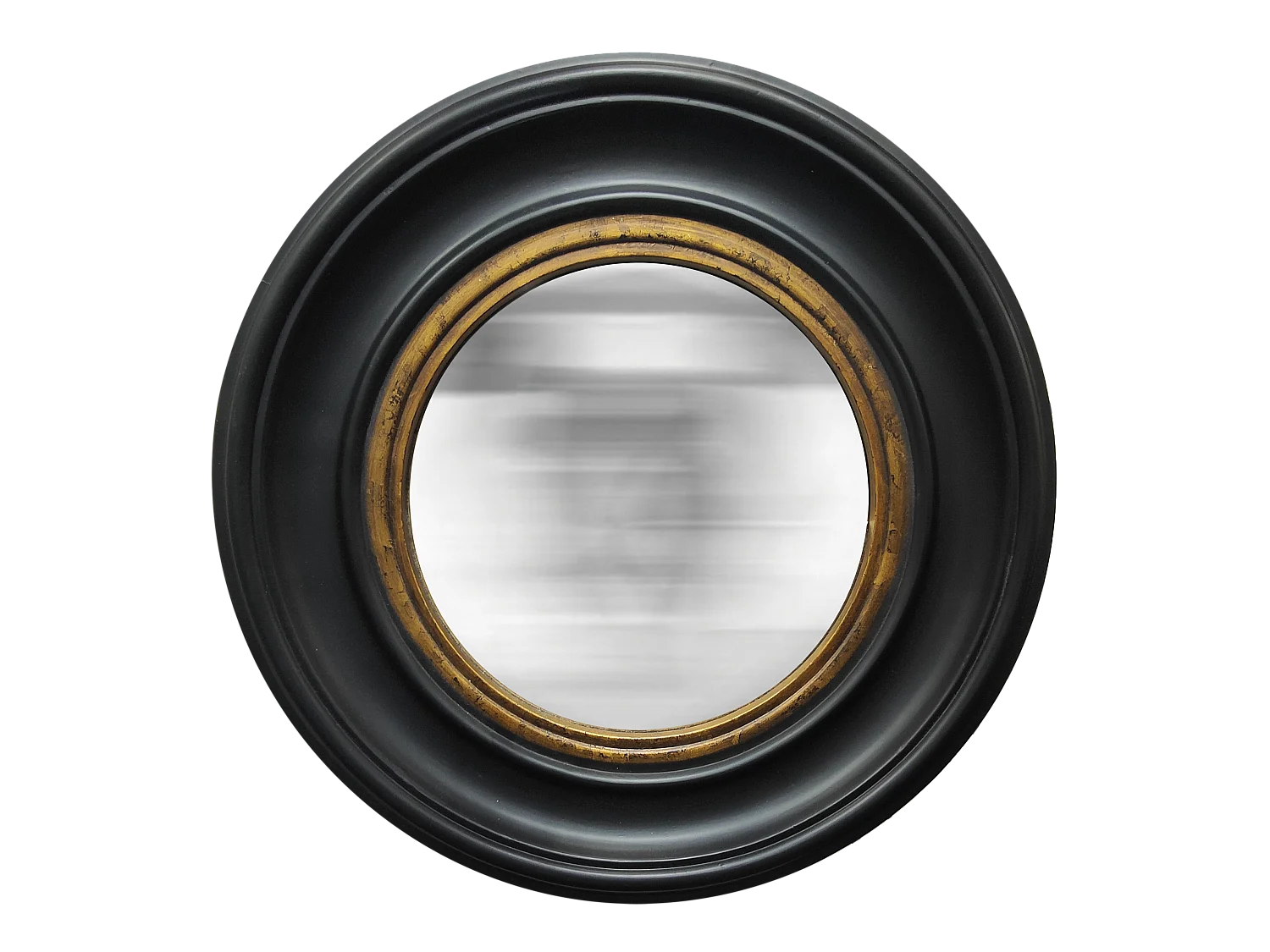 Miroir convexe noir doré 25.5cm int et 40.5cm ext