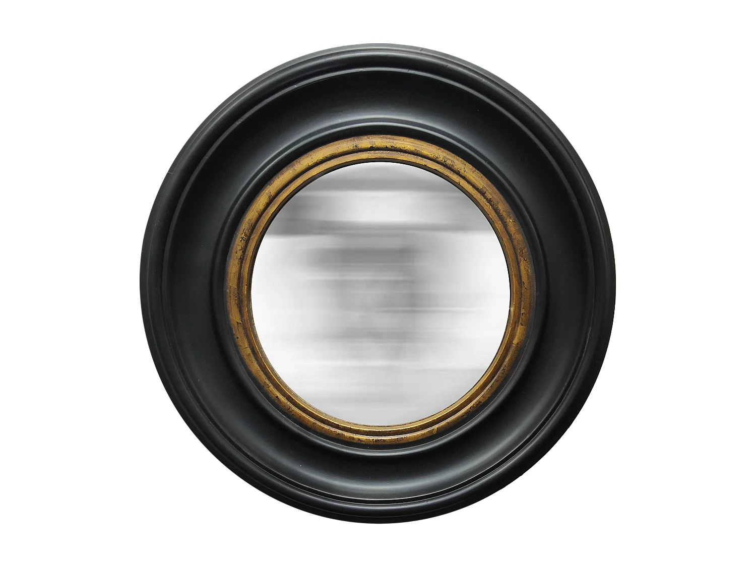 Miroir convexe noir doré 25.5cm int et 40.5cm ext
