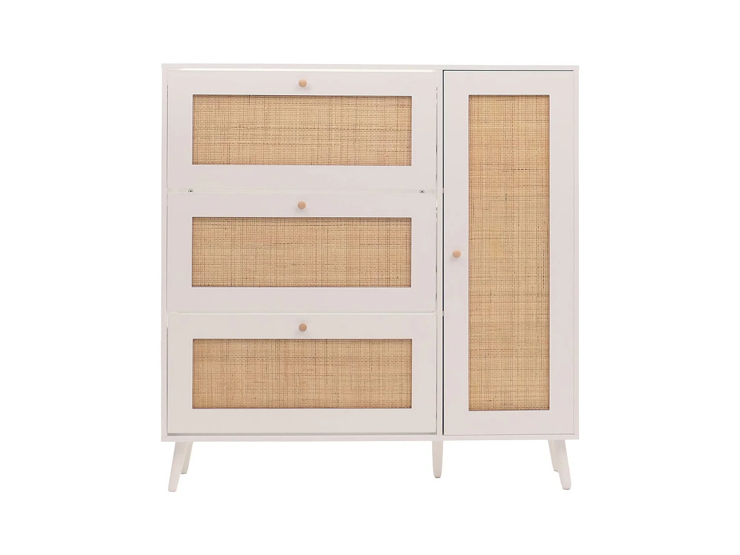 Porta-sapatos de rotim MCW-M37,  branco