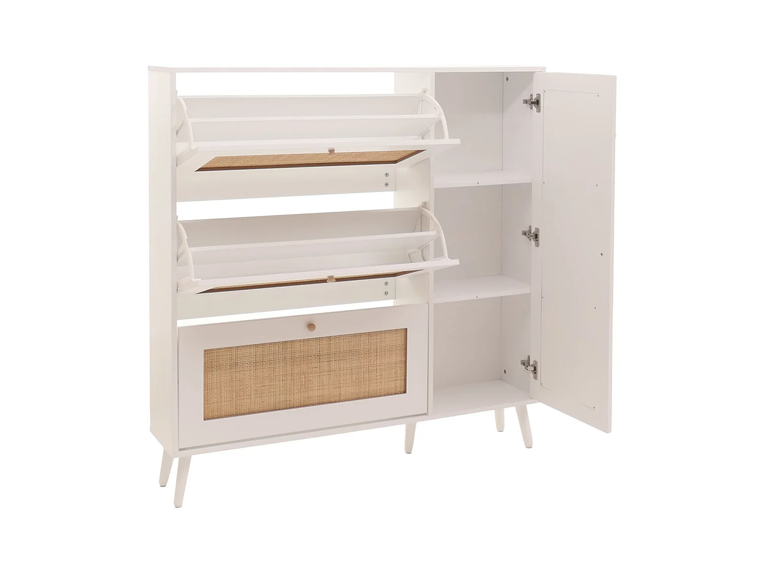 Porta-sapatos de rotim MCW-M37,  branco