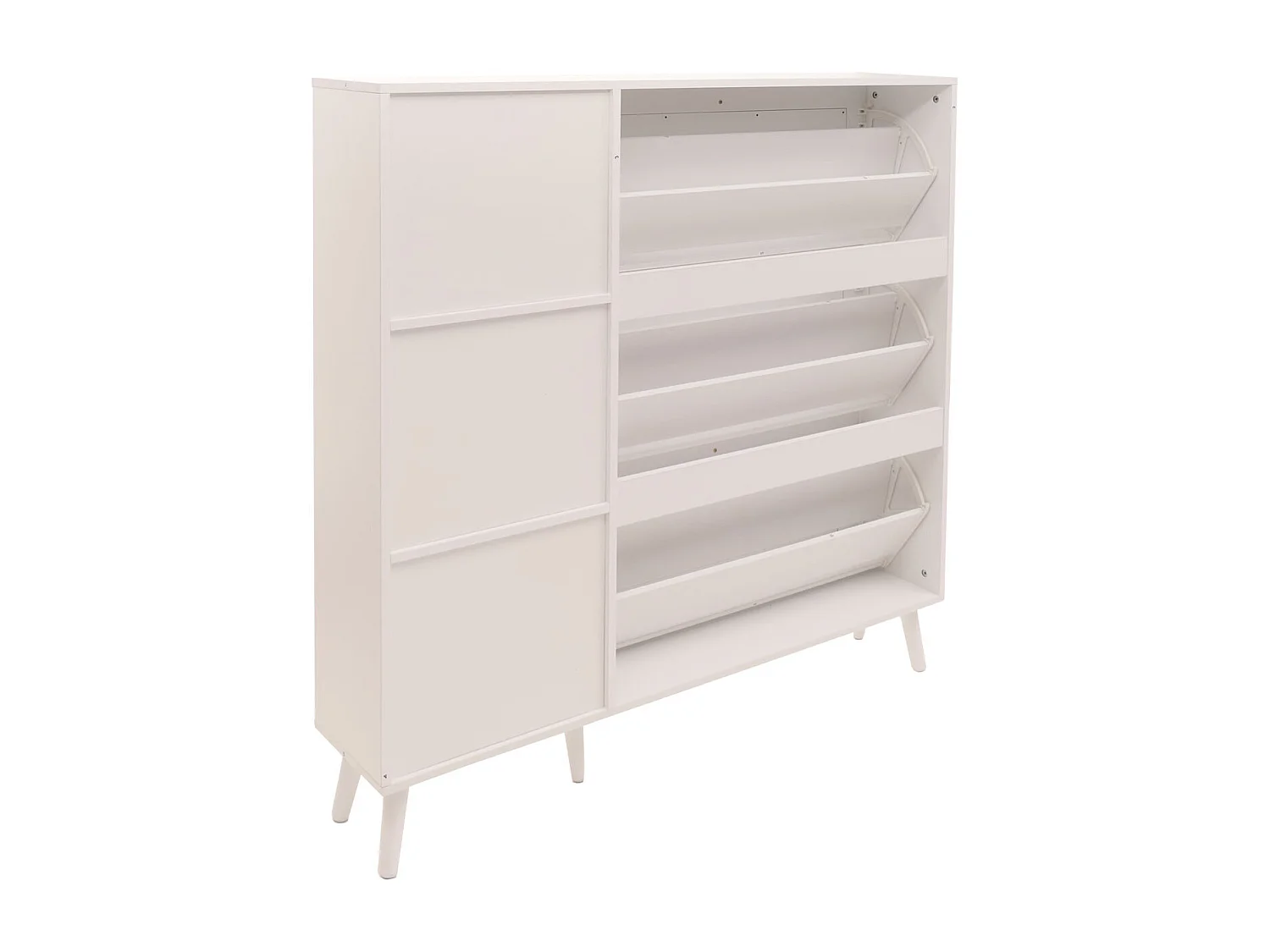 Meuble à chaussures en rotin MCW-M37,  blanc