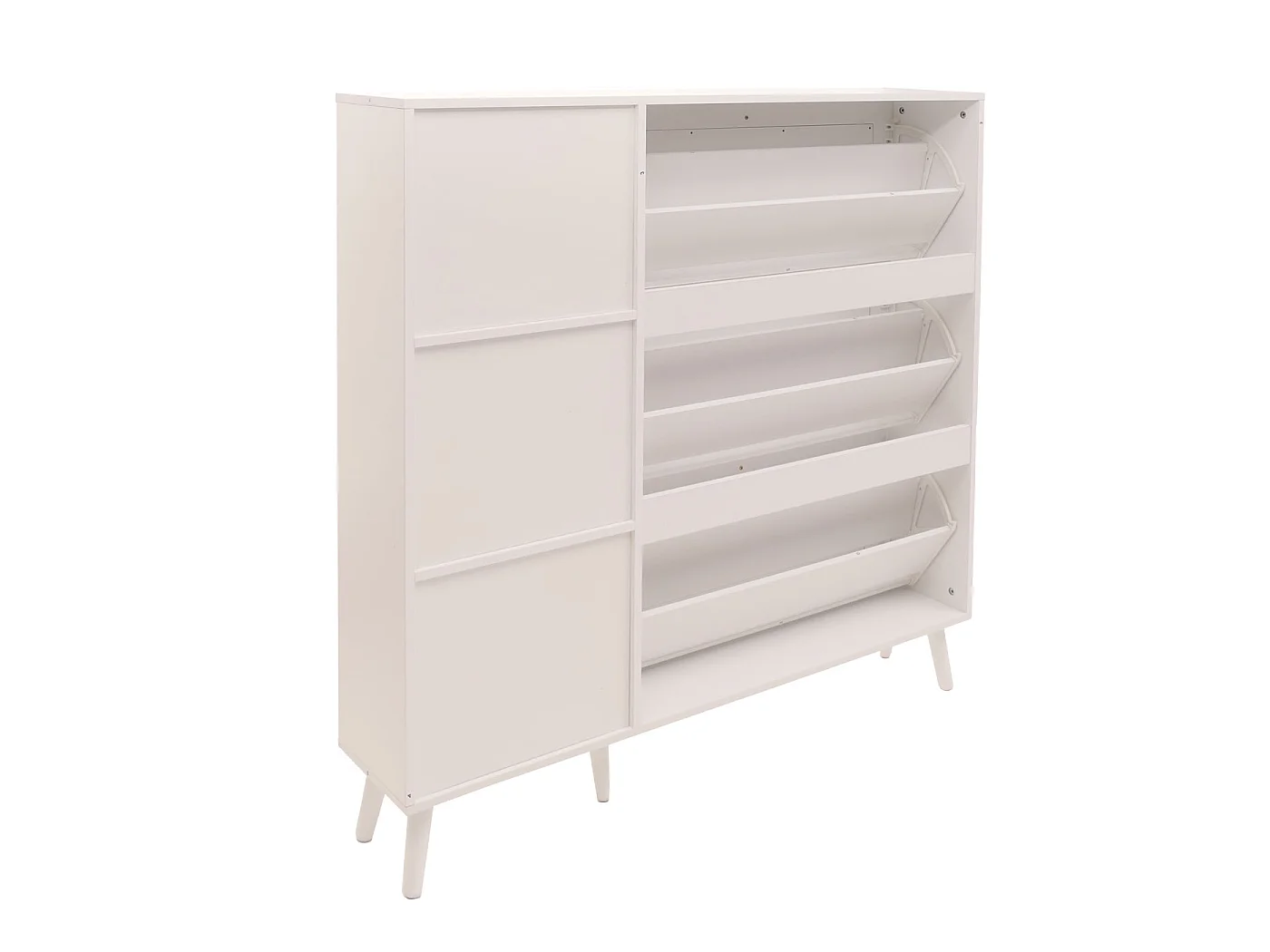 Meuble à chaussures en rotin MCW-M37,  blanc