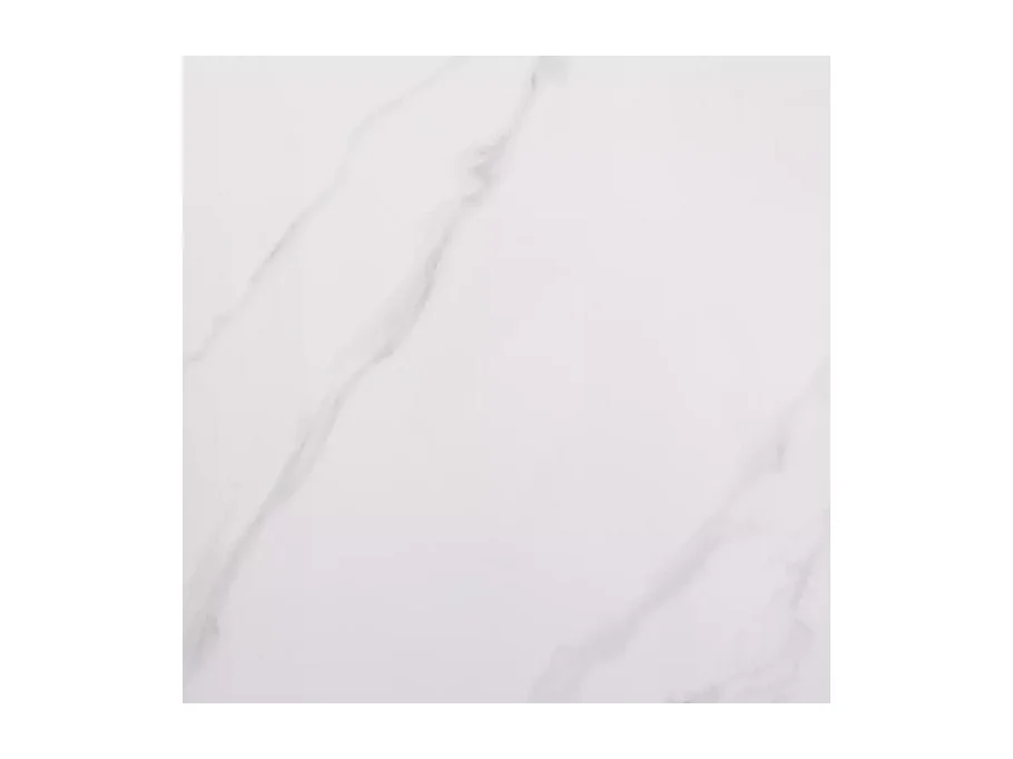 Table carrée 80 x 80 cm céramique blanche & métal SERAFINA