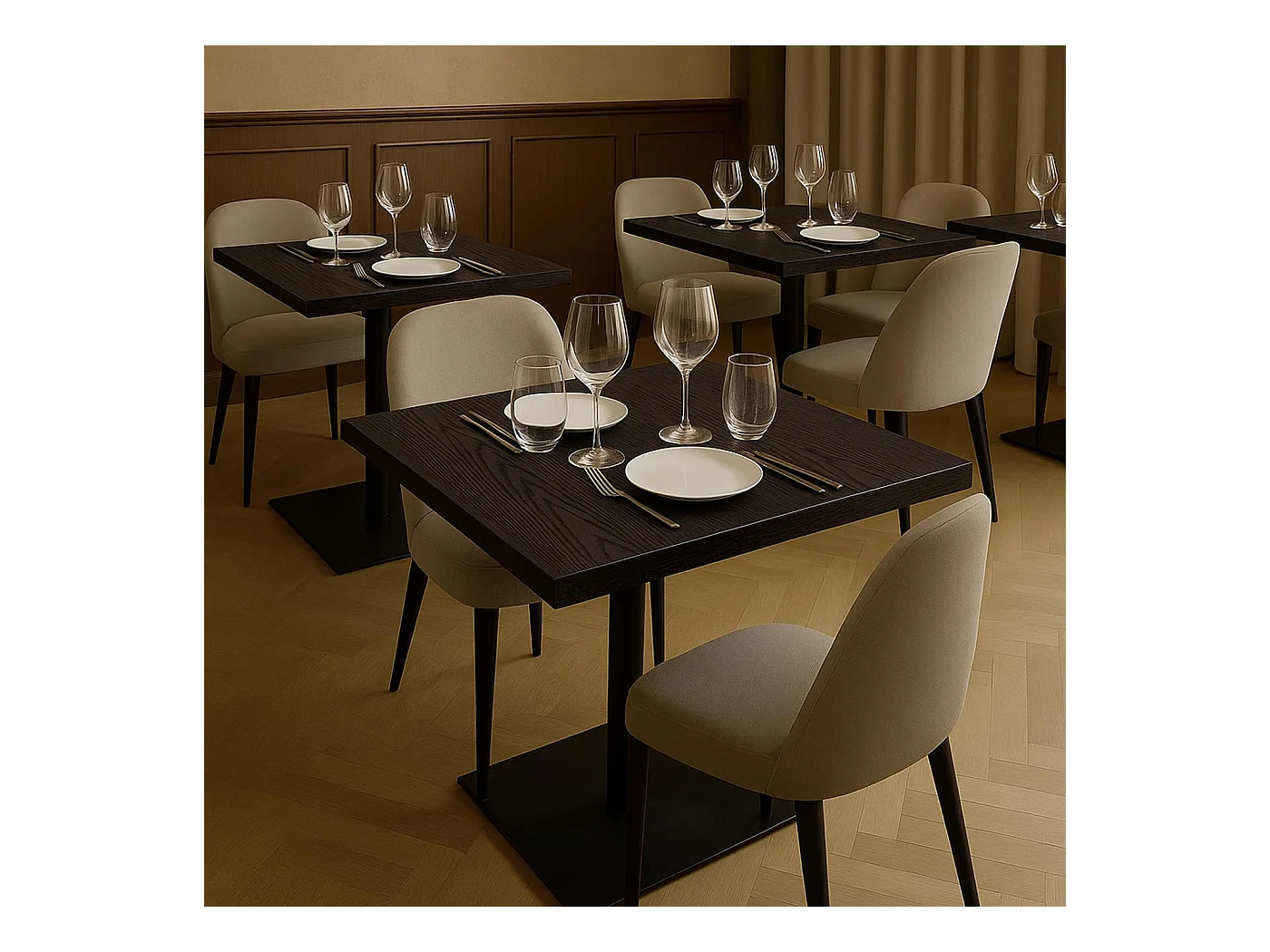 Table de bistrot MCW-H10,  brun foncé