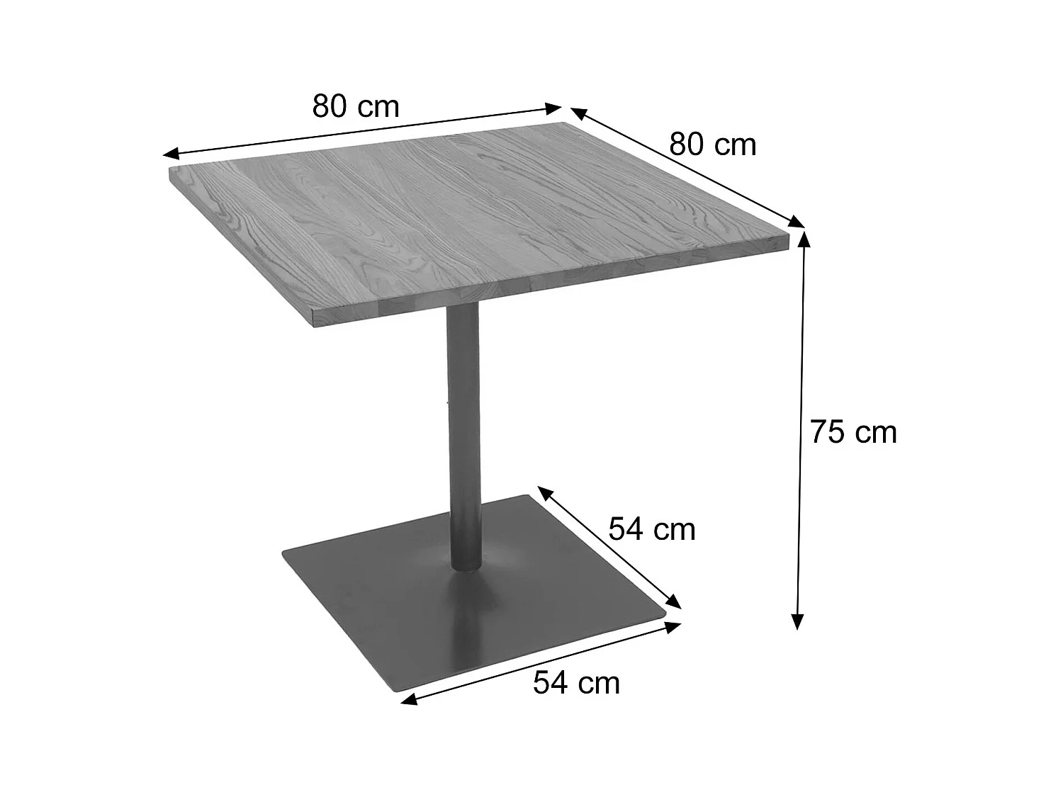 Table de bistrot MCW-H10,  brun clair