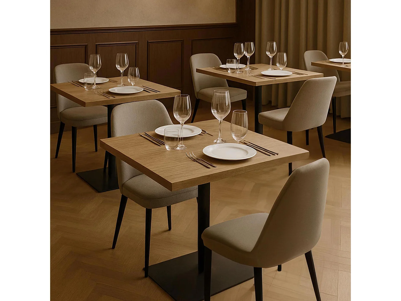 Table de bistrot MCW-H10,  brun clair