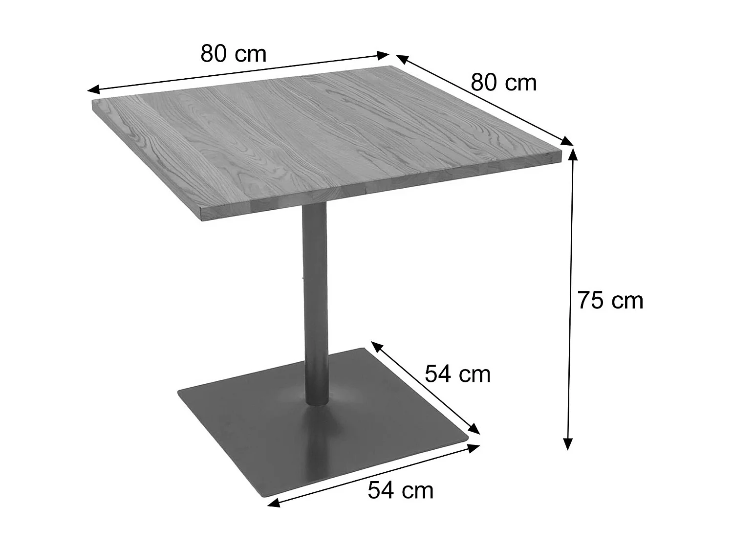 Table de bistrot MCW-H10,  brun clair