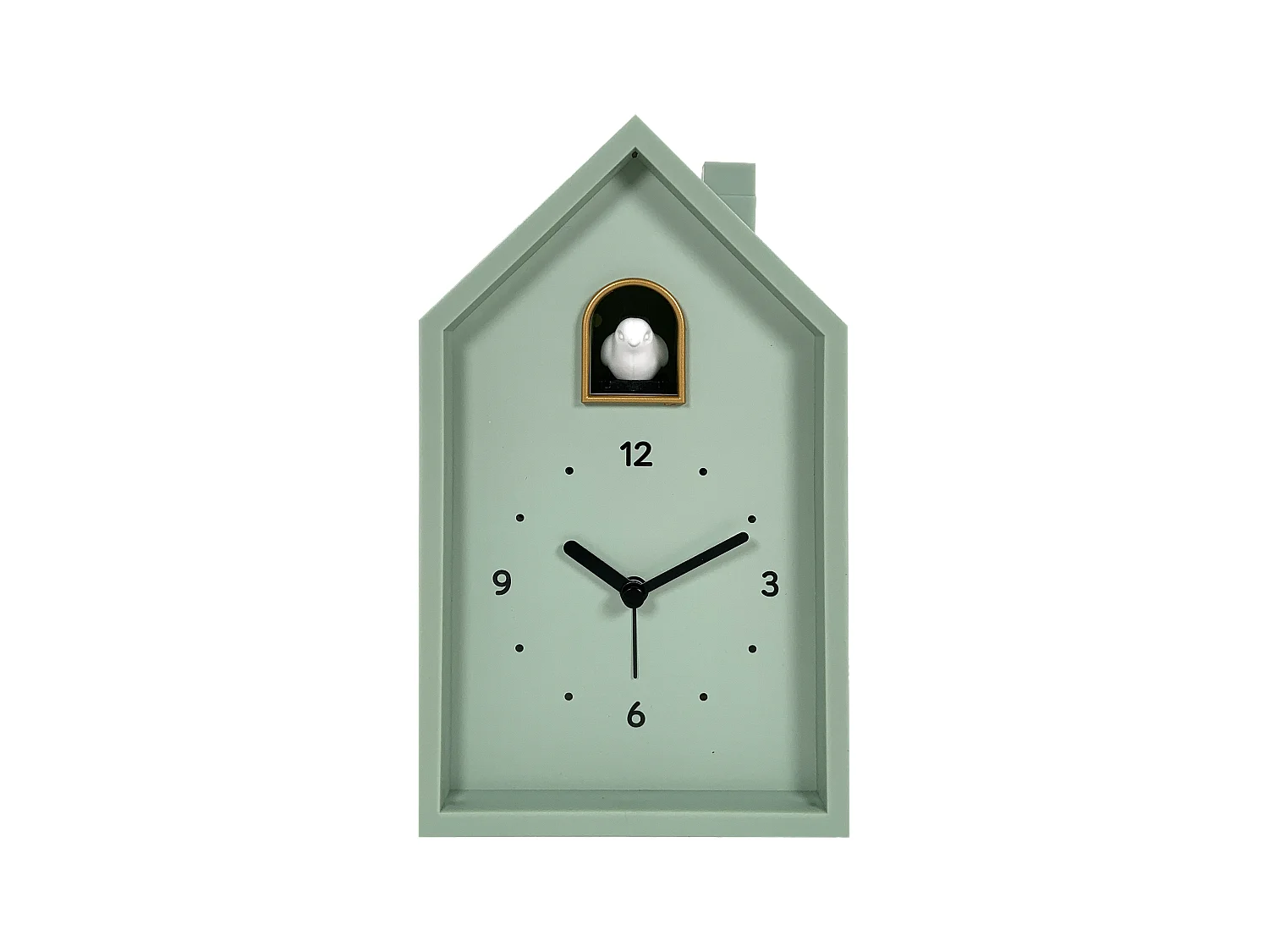 Réveil coucou maison vert 12.5x6.5x21.5cm