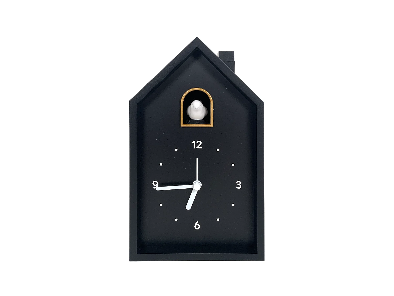 Réveil coucou maison noir 12.5x6.5x21.5cm