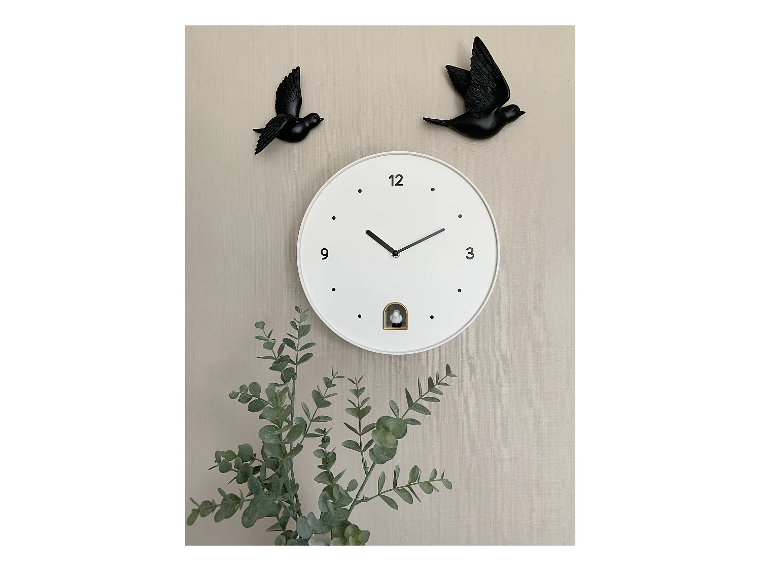 Horloge coucou rond blanc 30cm