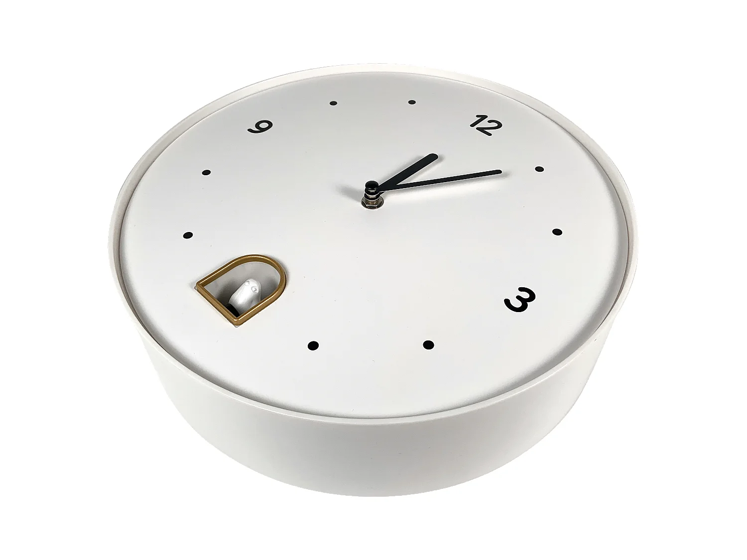 Horloge coucou rond 30cm Blanc