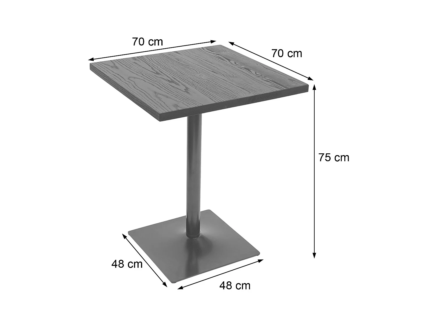 Table de bistrot MCW-H10,  brun foncé