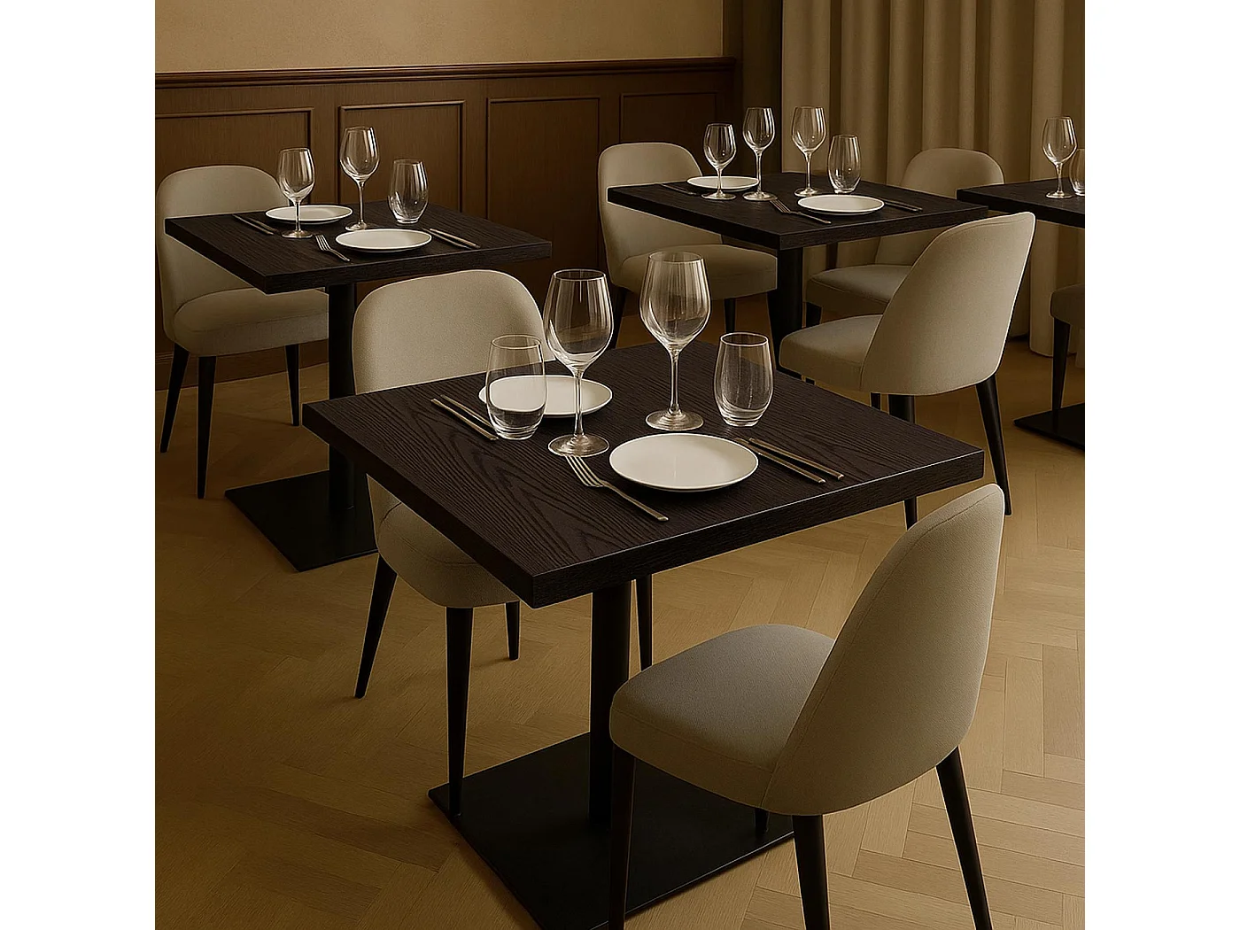 Table de bistrot MCW-H10,  brun foncé