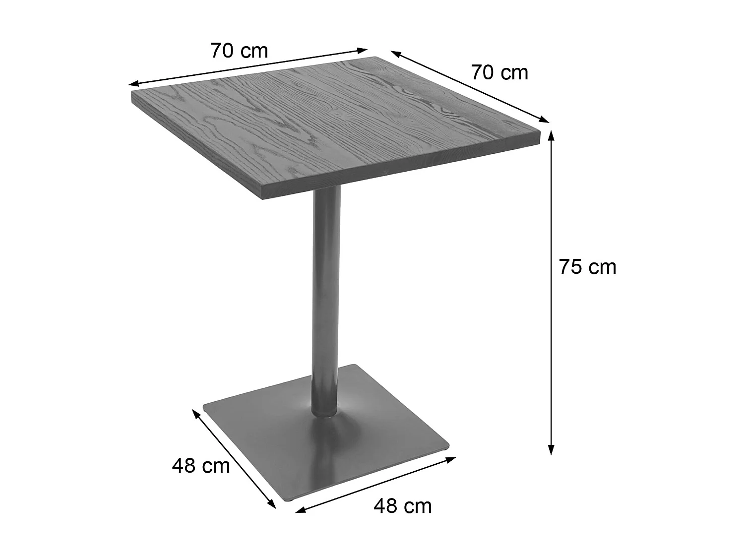Table de bistrot MCW-H10,  brun foncé