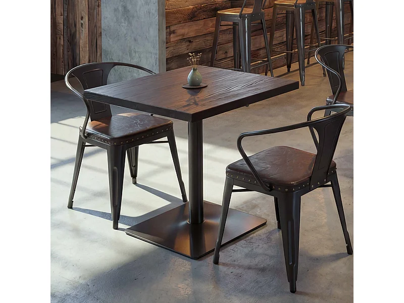 Table de bistrot MCW-H10,  brun foncé