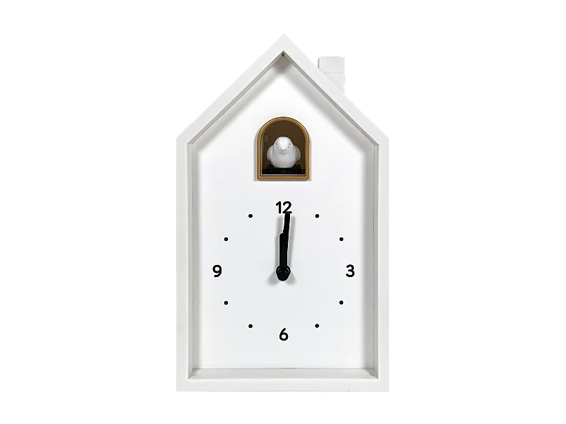 Réveil coucou maison blanc 12.5x6.5x21.5cm
