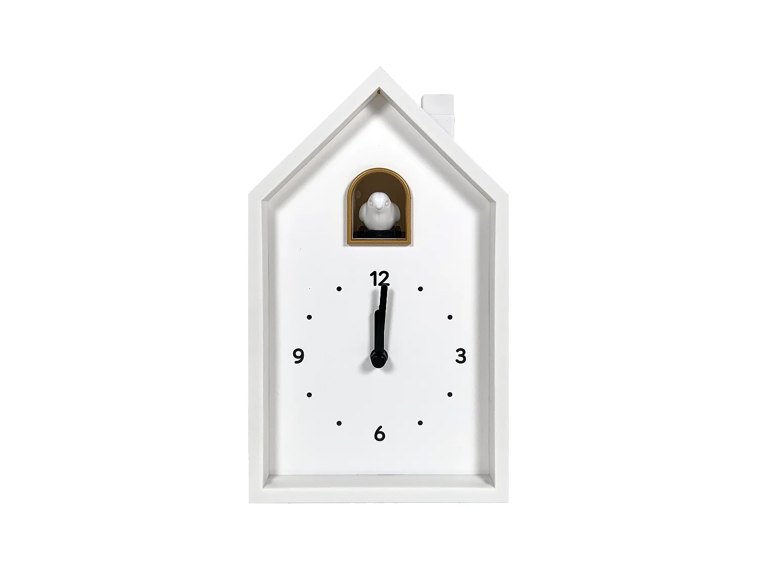 Réveil coucou maison blanc 12.5x6.5x21.5cm