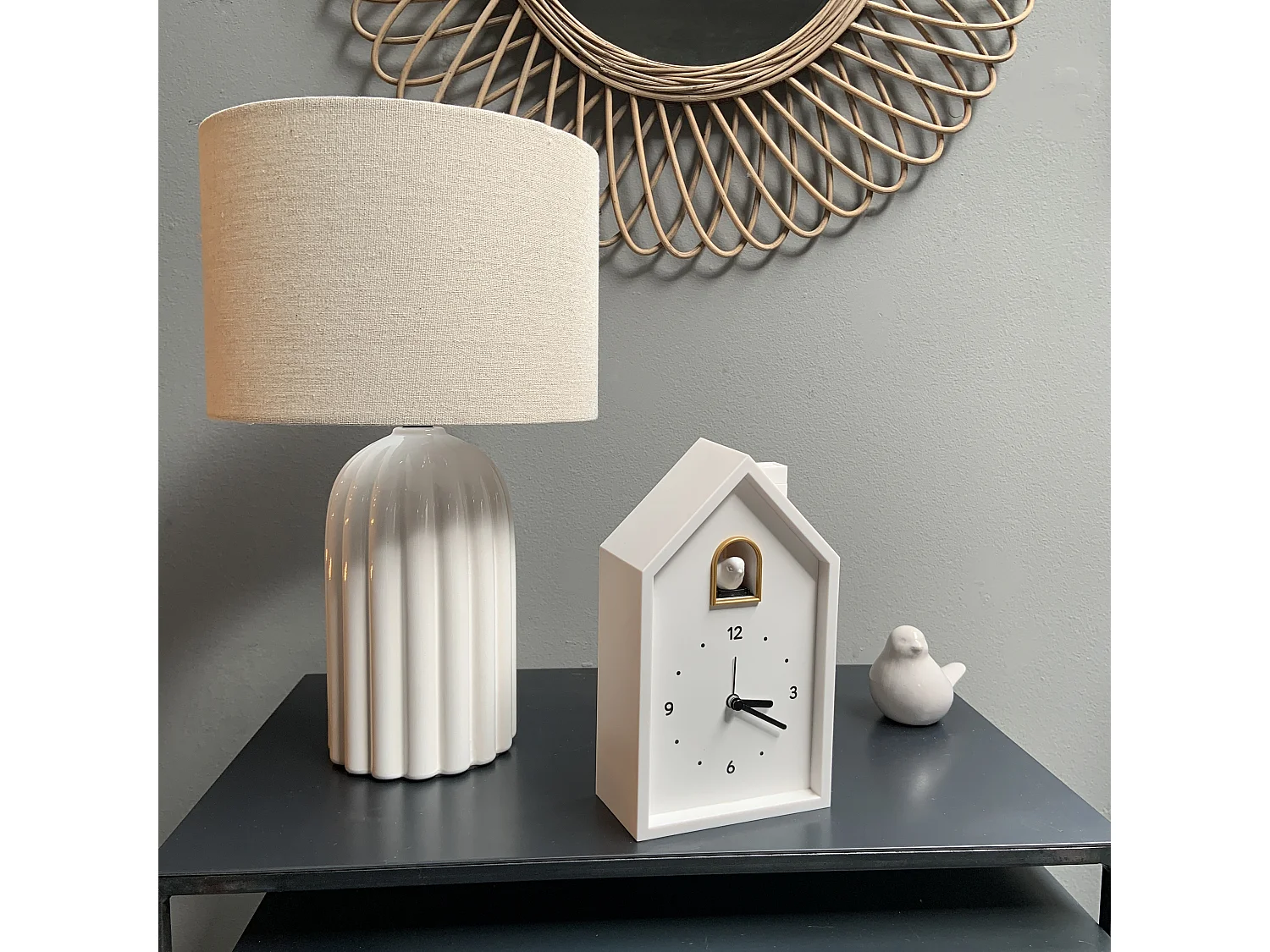 Réveil coucou maison 12.5x6.5x21.5cm Blanc