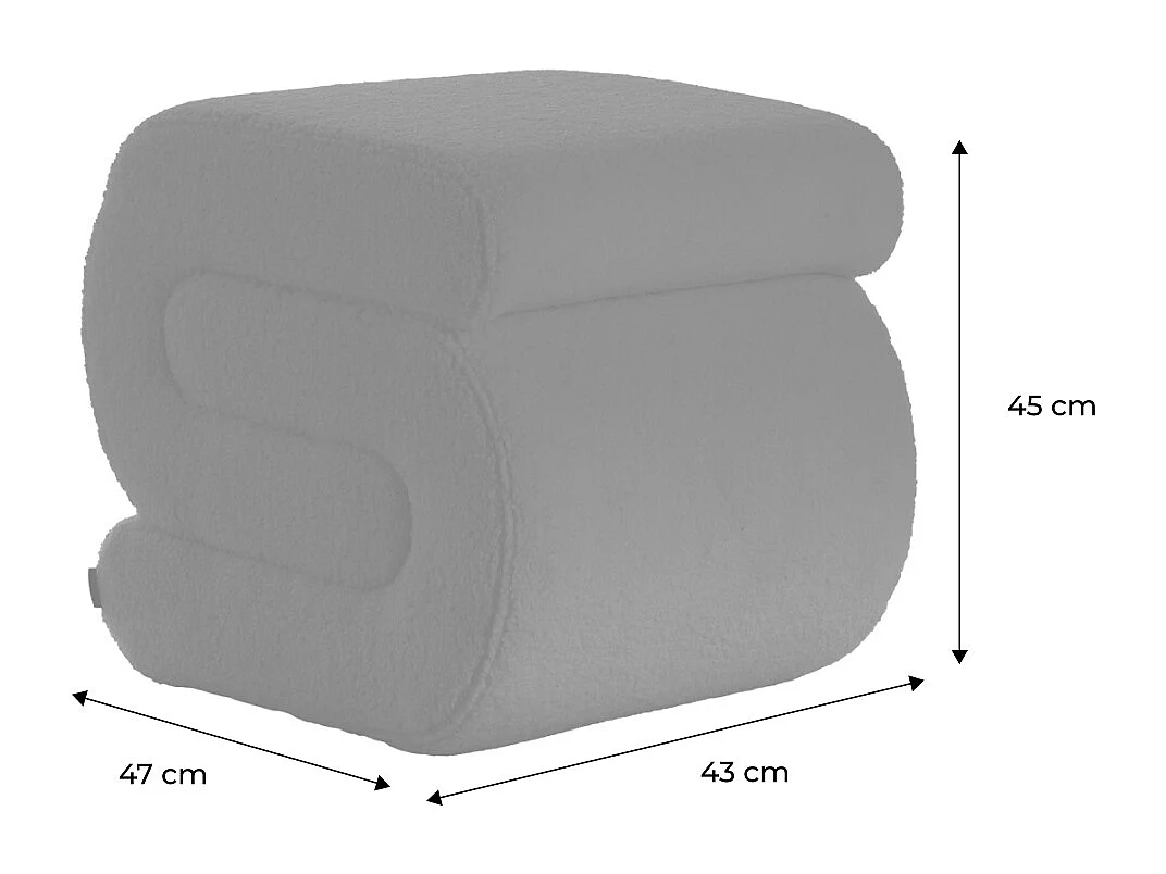 Panchina design rivestimento bouclé 1 posto, arancione