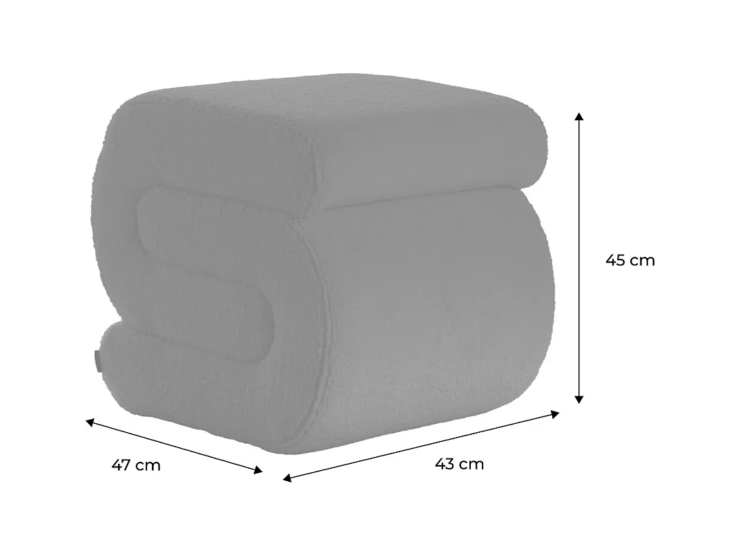 Panchina design rivestimento bouclé 1 posto, crema