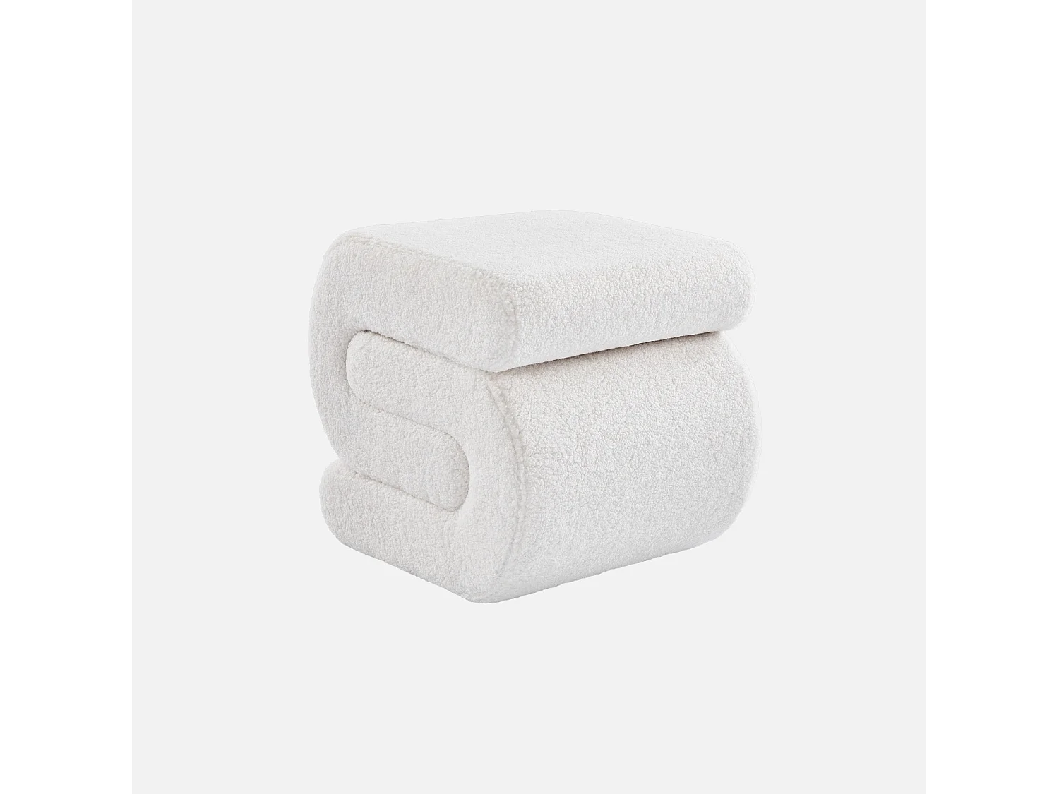 Pouf in bouclé, crema