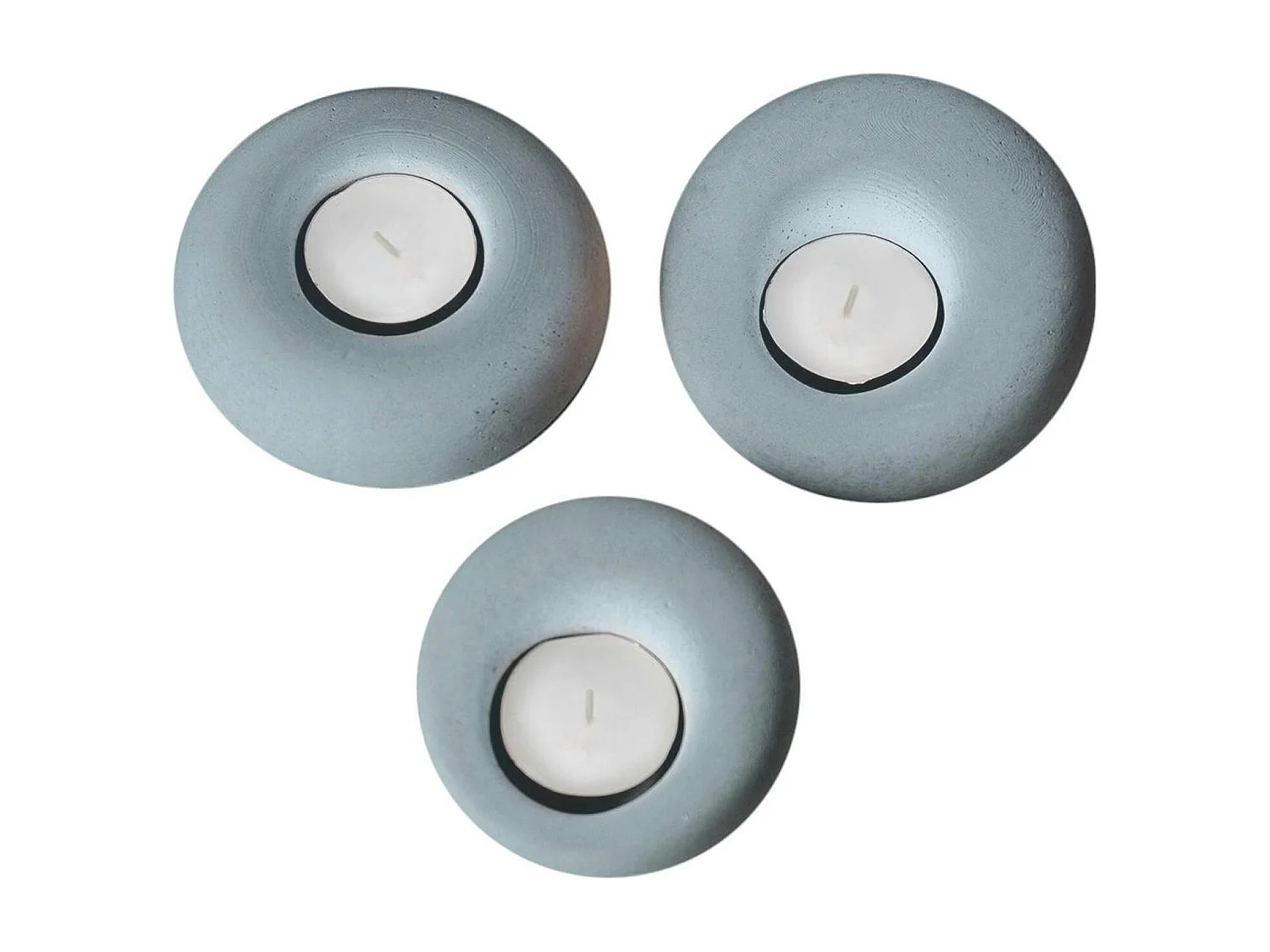 Bougeoirs design en béton gris – lot de 3