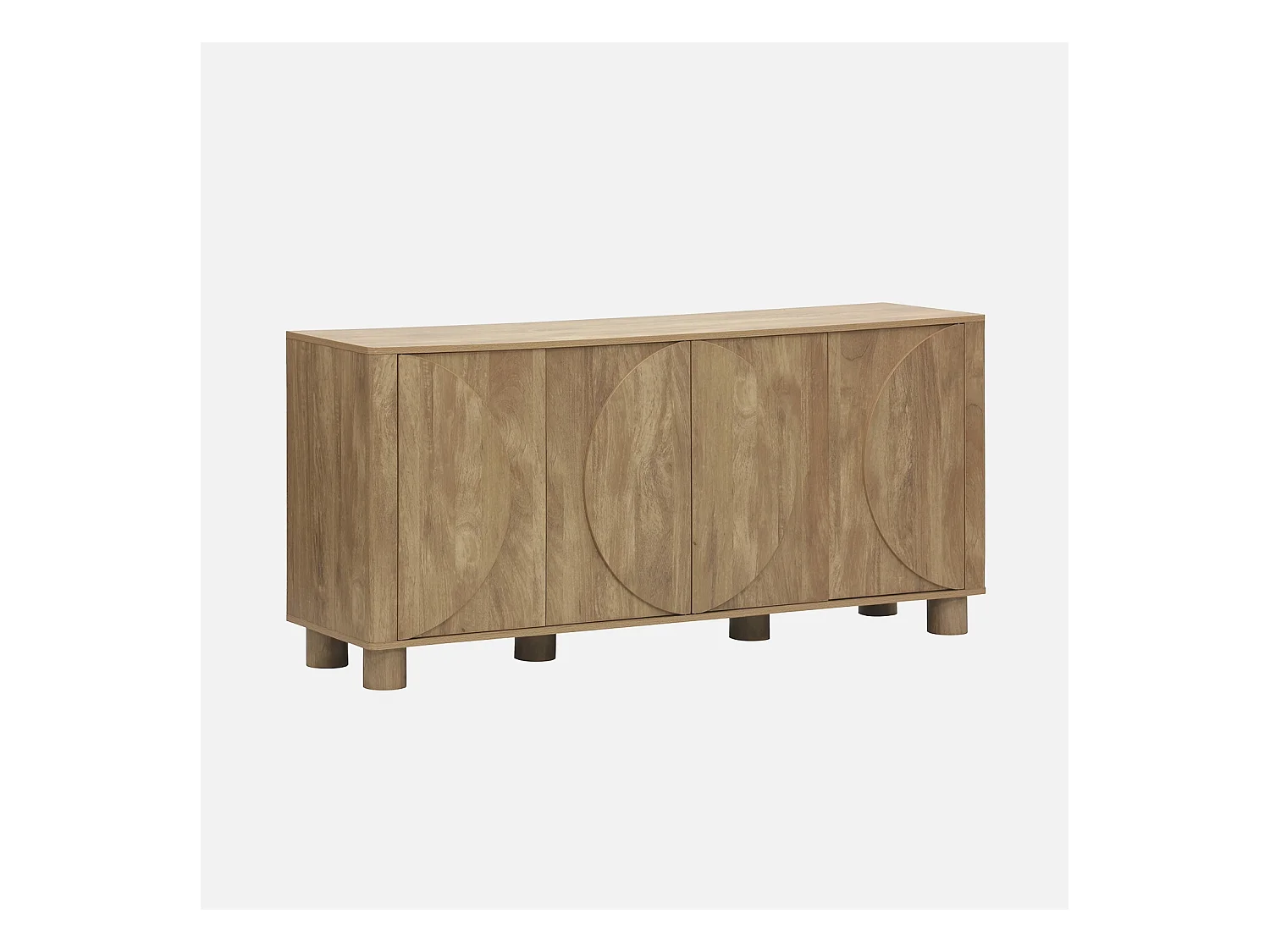 Credenza esotica effetto legno di mango 4 ante 155cm, albero di mango