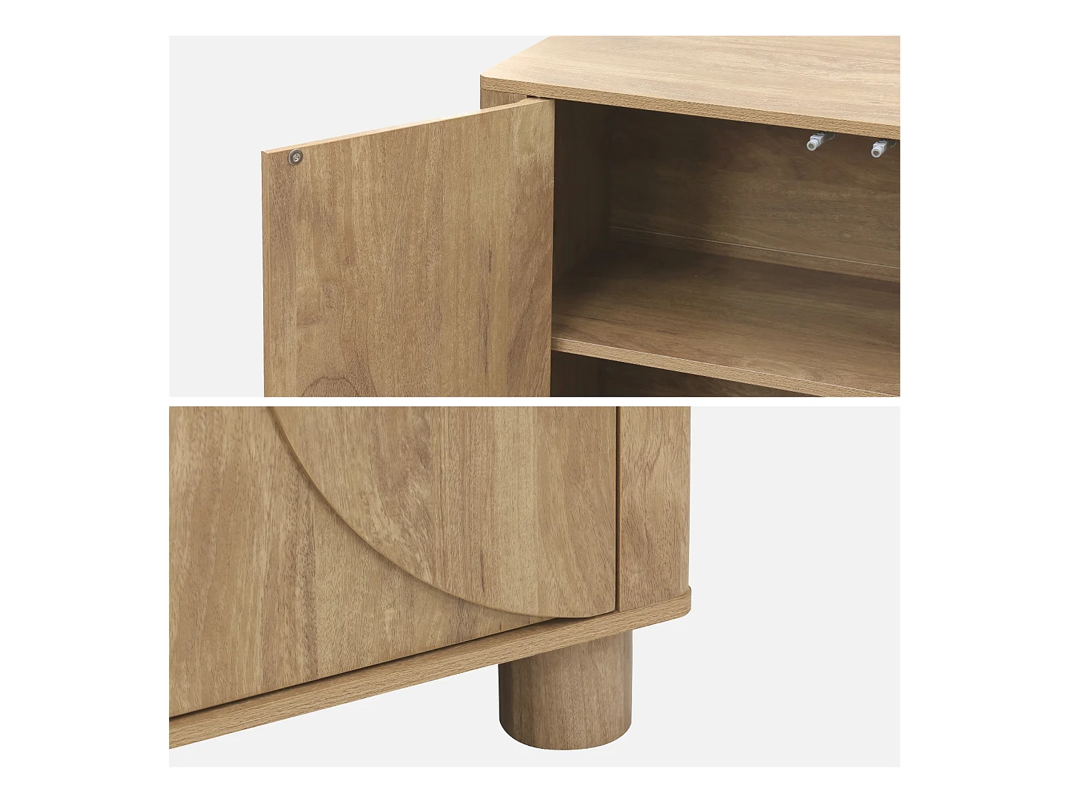 Credenza esotica effetto legno di mango 4 ante 155cm, albero di mango