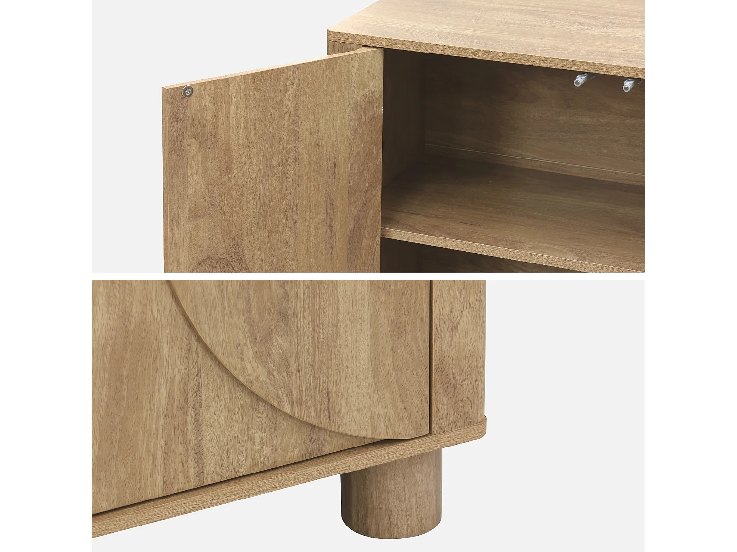 Credenza esotica effetto legno di mango 4 ante, 155cm, albero di mango