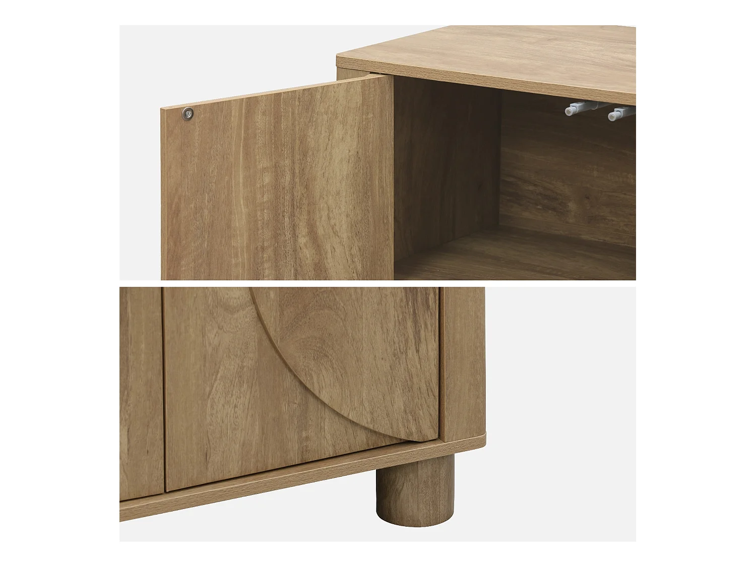 Credenza esotica effetto legno di mango 2 ante, 80cm, albero di mango