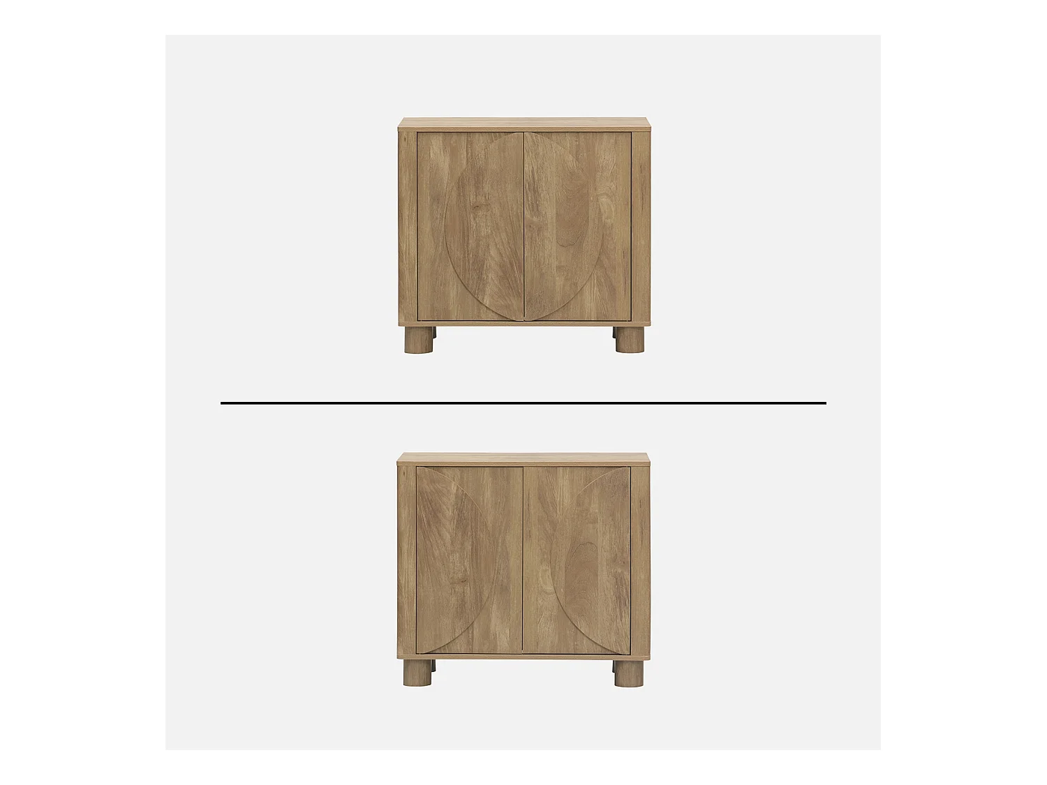 Credenza esotica effetto legno di mango 2 ante, 80cm, albero di mango
