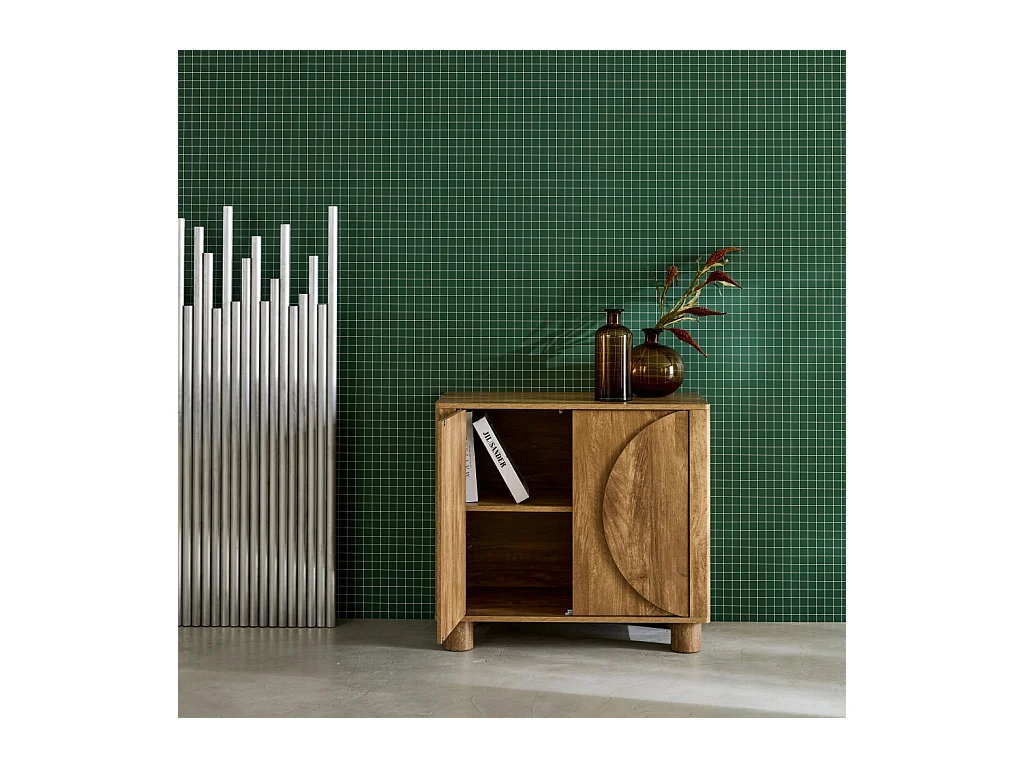 Credenza esotica effetto legno di mango 2 ante, 80cm, albero di mango