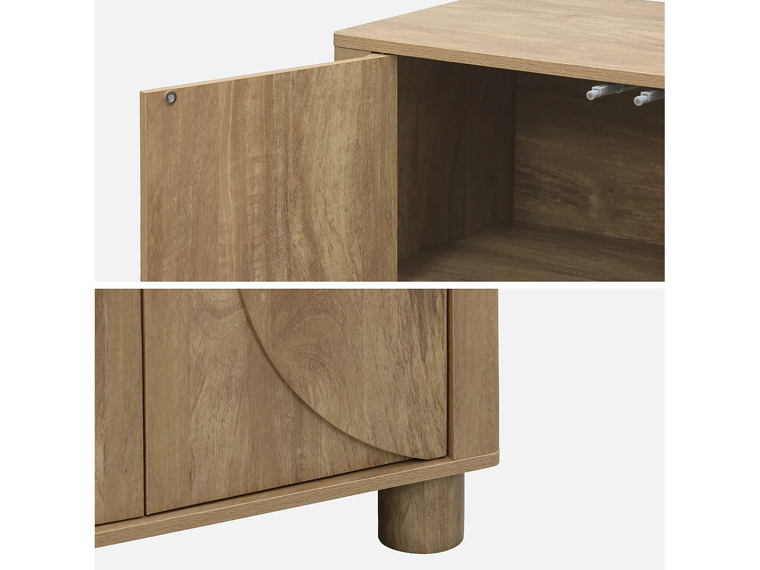 Aparador exótico efecto madera de mango con 2 puertas, 80cm marrón