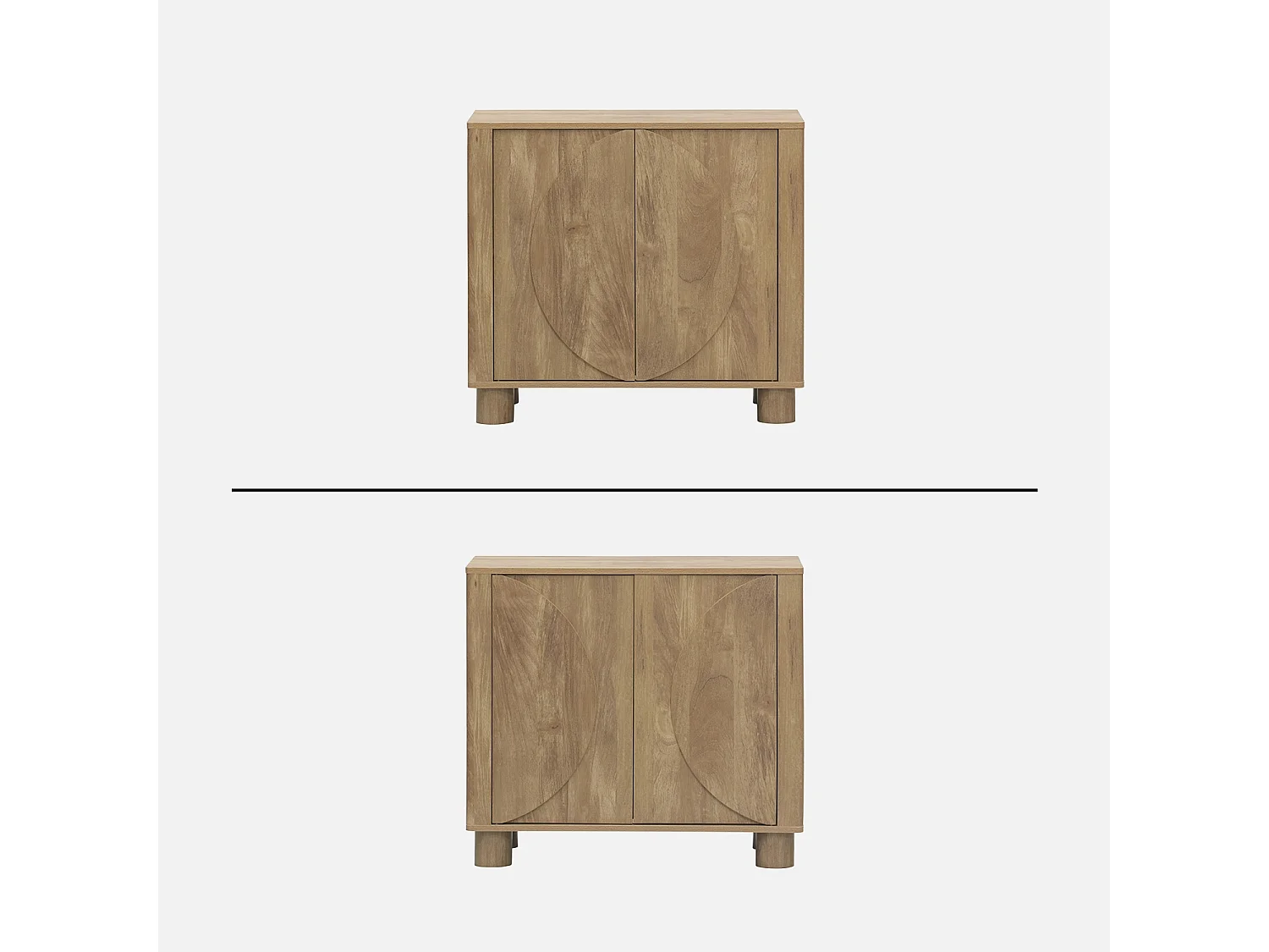 Aparador exótico efecto madera de mango con 2 puertas, 80cm marrón