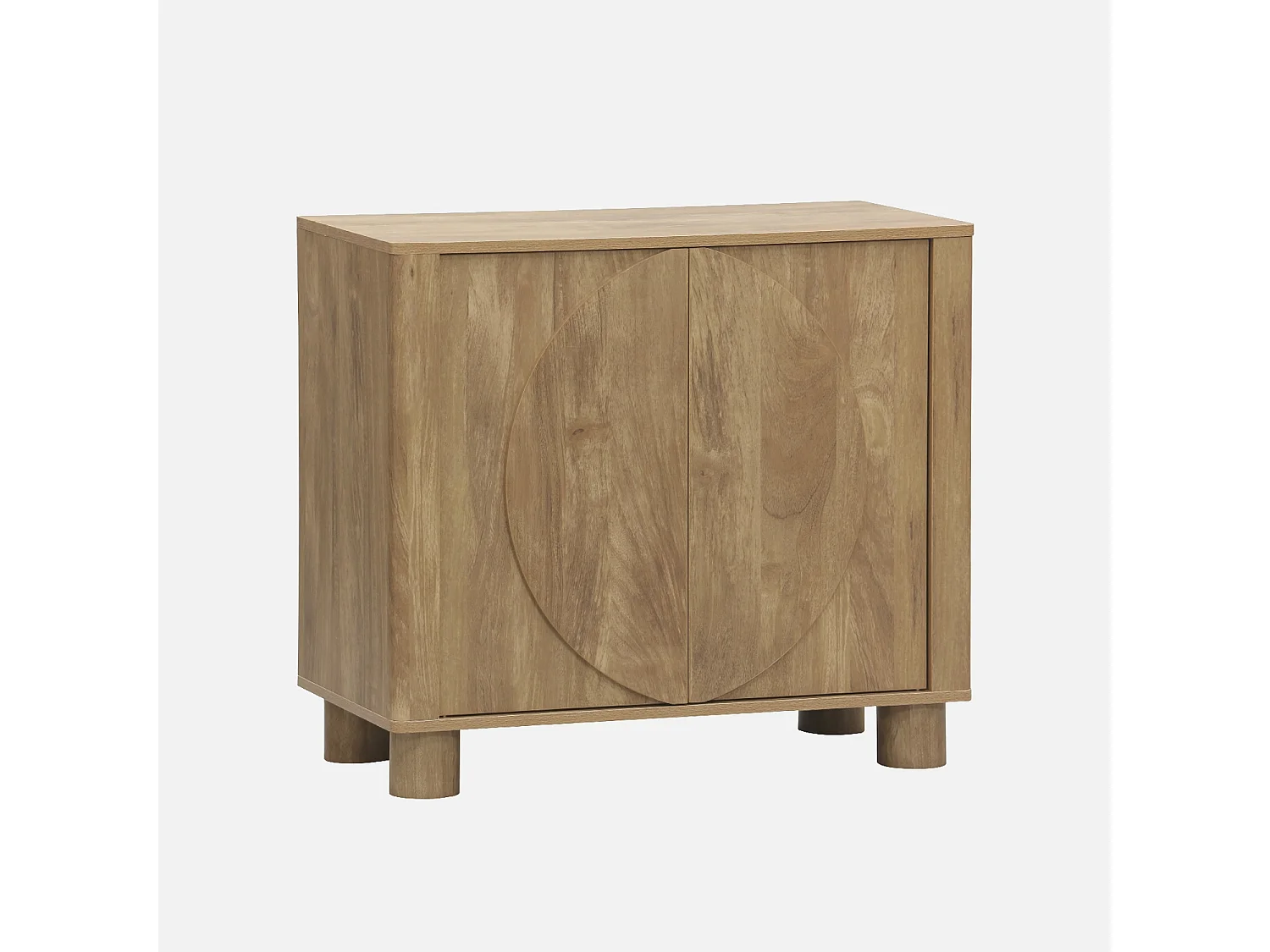 Aparador exótico efecto madera de mango con 2 puertas, 80cm